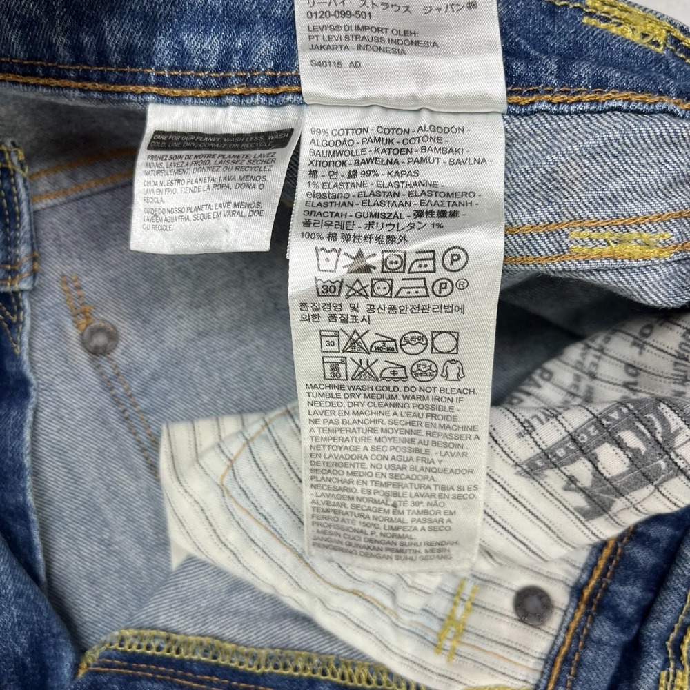 Levi's 511 Straight Jeans Men's Blue Denim Pockets Classic Zip Fly - 34X30.5 - Picture 10 of 13